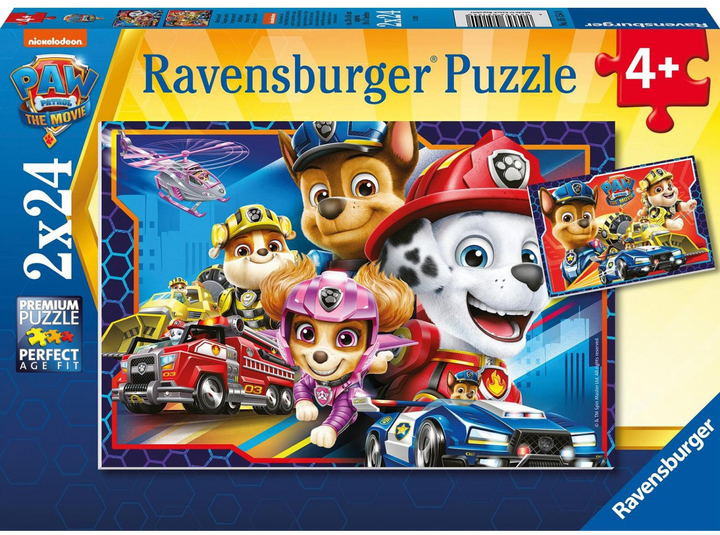 Puzzle Ravensburger Psi Patrol Film 2 x 24 elementów (4005556051540) - obraz 1