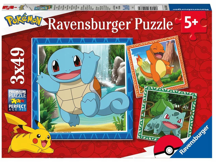 Puzzle Ravensburger Pokemony 3 x 49 elementów (4005556055869) - obraz 1