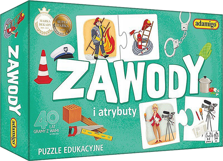 Puzzle Adamigo Zawody i atrybuty 24 elementy (5902410007769) - obraz 1