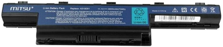 Акумулятор Mitsu для ноутбуків Acer Aspire 4551, 4741, 5741 10.8-11.1V 6600 mAh (71 Wh) (BC/AC-4551H) - зображення 2