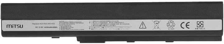 Акумулятор Mitsu для ноутбуків Asus A52, K52 10.8-11.1V 4400 mAh (48 Wh) (BC/AS-A52) - зображення 3