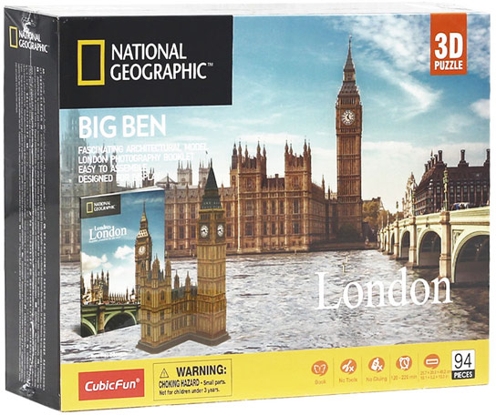 Puzzle 3D Cubic Fun National Geographic Big Ben 94 elementy (6944588209926) - obraz 1