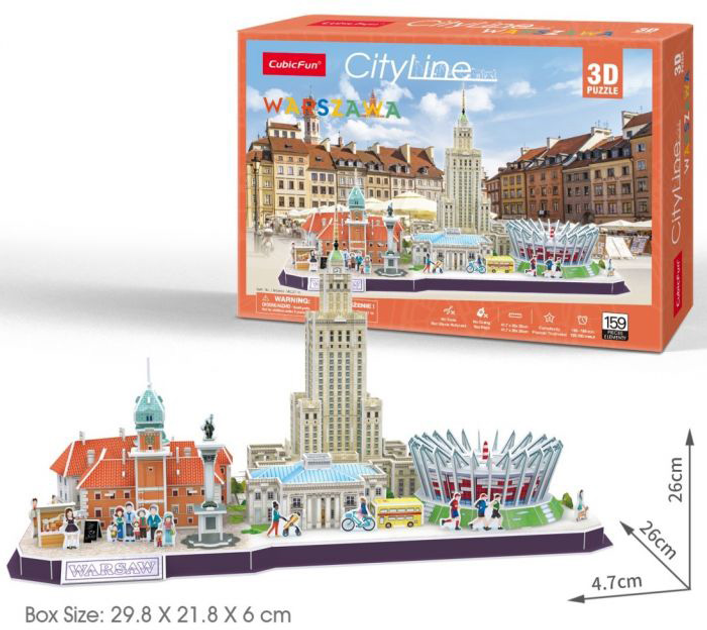 3D Пазл Cubic Fun Cityline Варшава 126 елементів (6944588202712) - зображення 2