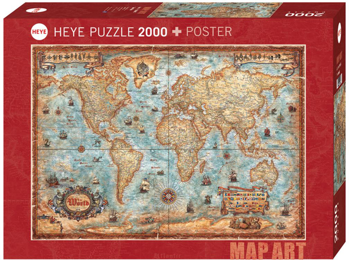Puzzle Heye Świat 2000 elementów (4001689298456) - obraz 1