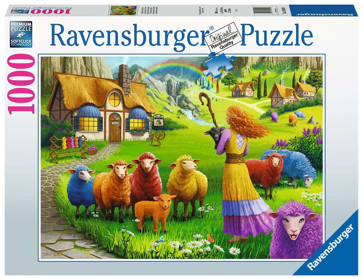 Puzzle Ravensburger Kolorowa wełna 1000 elementów (4005556169498) - obraz 1
