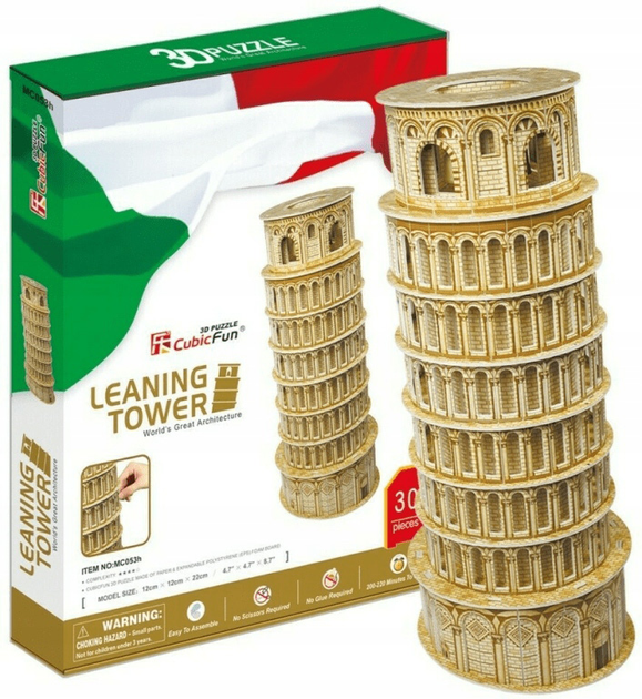 Puzzle 3D Cubic Fun Krzywa Wieża w Pizie (6944588210533) - obraz 1
