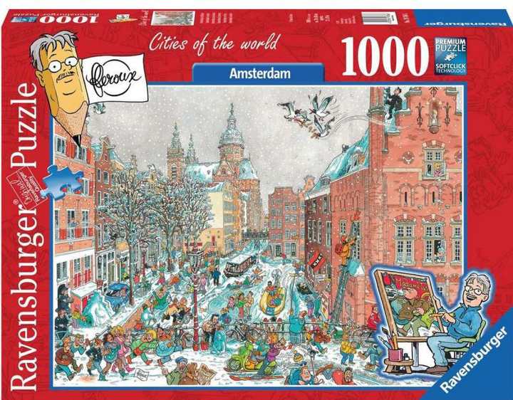 Puzzle Ravensburger Amsterdam Zimą 1000 elementów (4005556197866) - obraz 1