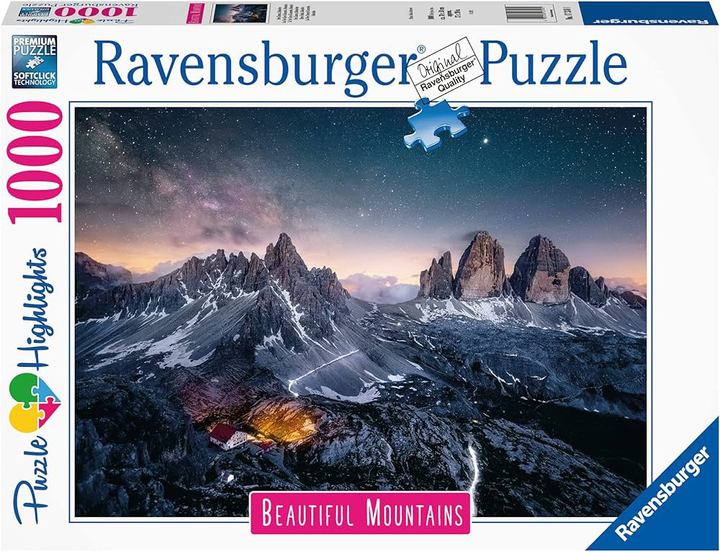 Puzzle Ravensburger Tre Crime Dolomity 1000 elementów (4005556173181) - obraz 1