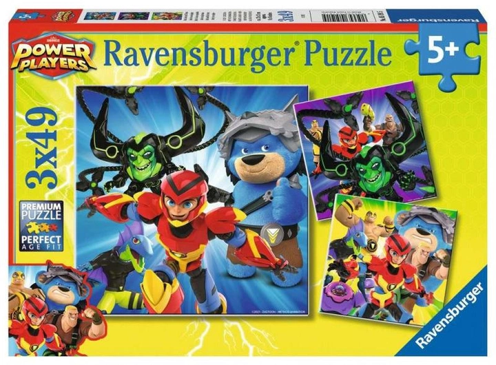 Puzzle Ravensburger 3x49 El. Power Players 147 elementów (4005556051915) - obraz 1