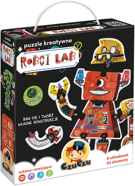 Puzzle Czuczu kreatywne Robot Lab 63 elementy (5902983492269) - obraz 1