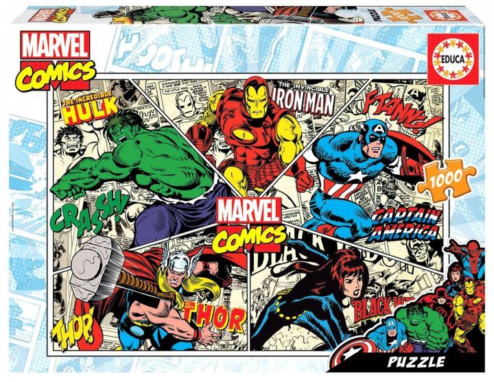 Puzzle Educa Komiksy Marvela 1000 elementów (8412668184985) - obraz 1