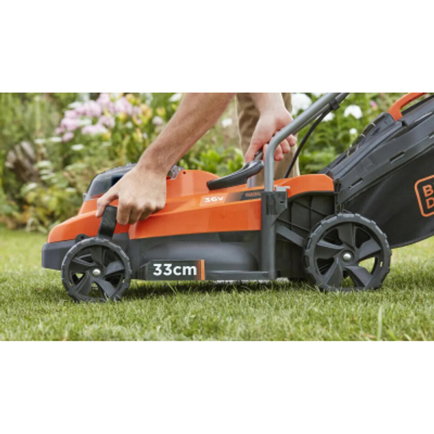 Газонокосилка Black&Decker аккумуляторная 36 В, 2.5 Ач, 32 см, 1 АКБ и ЗУ (BCMW3336L1) - изображение 9