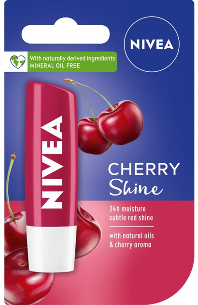 Pielęgnująca pomadka do ust Nivea Cherry Shine 4.8 g (5900017047867) - obraz 1