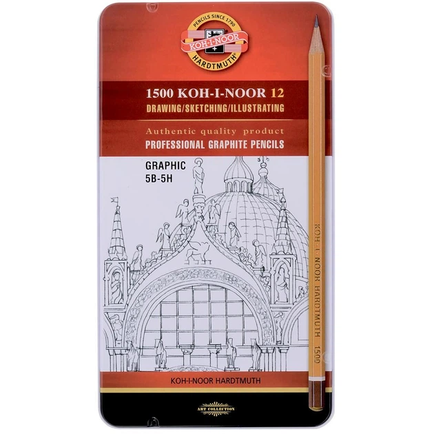 Карандаш графитный Koh-i-Noor 1502.III Graphic, 5В-5Н, 12 шт. (1502012009PL) - изображение 2