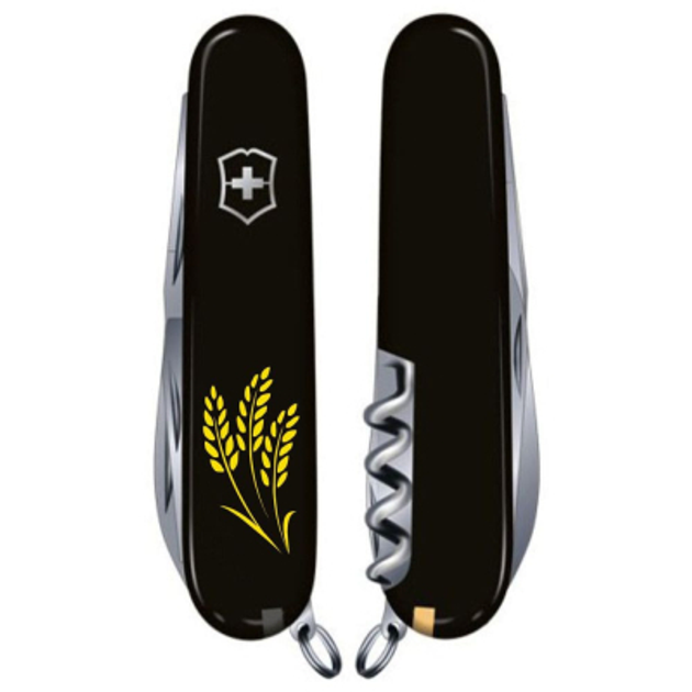 Нож Victorinox Climber Ukraine Black "Колосся Пшениці" (1.3703.3_T1338u) - изображение 2