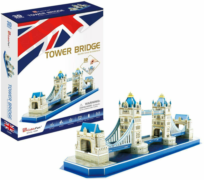Puzzle 3D Cubic Fun Tower Bridge 52 elementy (6944588202385) - obraz 2