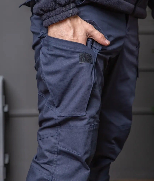 Костюм чоловічий ДСНС демісезонний. Комплект флісова кофта + штани темно-синій 56 - зображення 2
