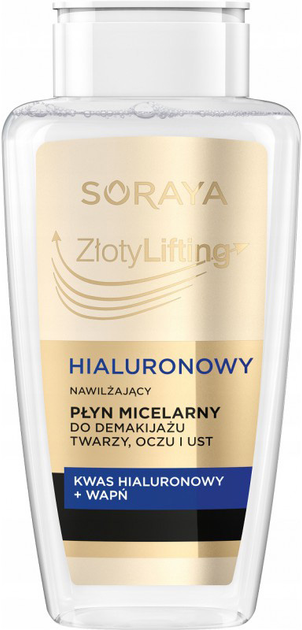 Płyn micelarny Soraya Złoty Lifting hialuronowy nawilżający do demakijażu 400 ml (5901045089508) - obraz 1