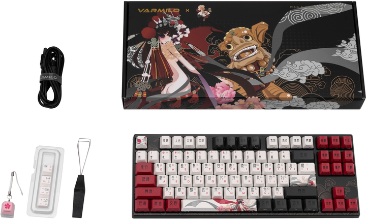 Клавіатура дротова Varmilo VEM87 Beijing Opera 87Key EC V2 Iris USB Black (A33A028C3A3A17A025) - зображення 11