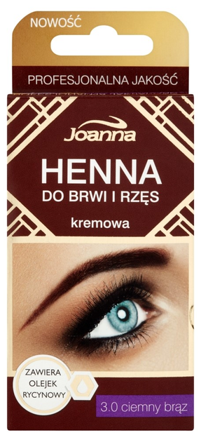 Henna do brwi i rzęs kremowa Joanna 3.0 Ciemny Brąz 15 ml (5901018015893) - obraz 1