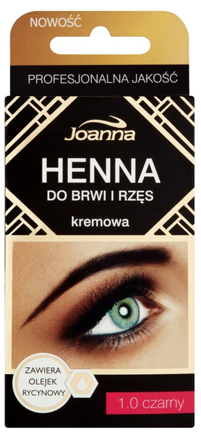 Henna do brwi i rzęs kremowa Joanna 1.0 Czarny 15 ml (5901018015886) - obraz 1