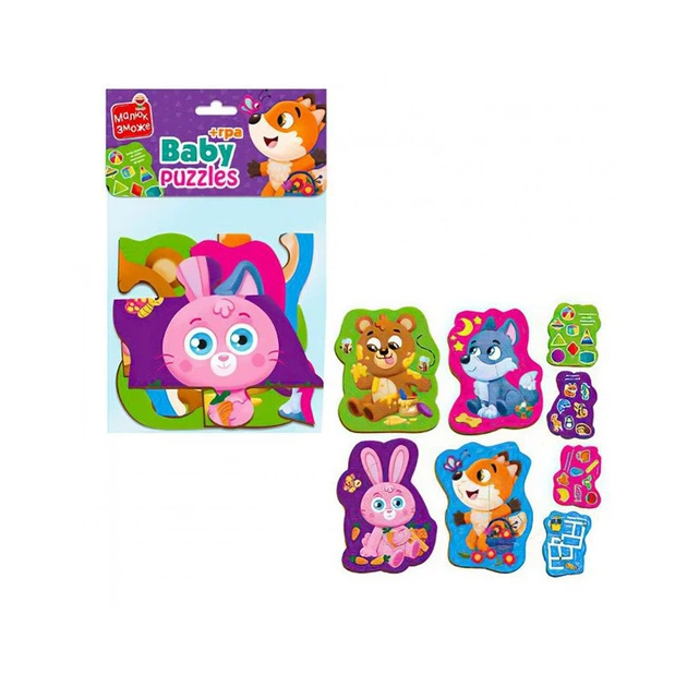 Пазли максі з грою Малюк Зможе «Лісові звірі» Vladi Toys VT1722-22 Укр - Фото 2 Пазли максі з грою Малюк Зможе «Лісові звірі» Vladi Toys VT1722-22 Укр - зображення 2