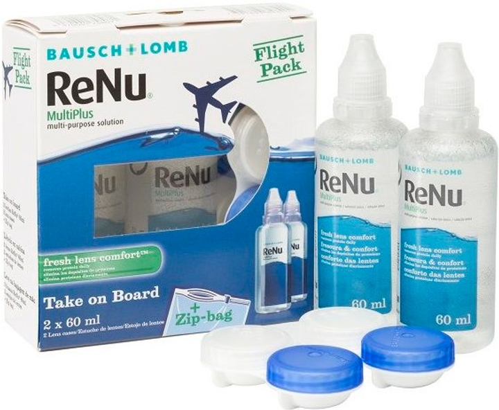 Środek do pielęgnacji soczewek Bausch & Lomb Renu Multiplus Travel Format 2 x 60 ml (8470001758071) - obraz 1