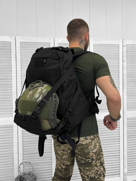 Рюкзак тактичний з утримувачам для шолома Tactical Backpack Black 30 л - зображення 1