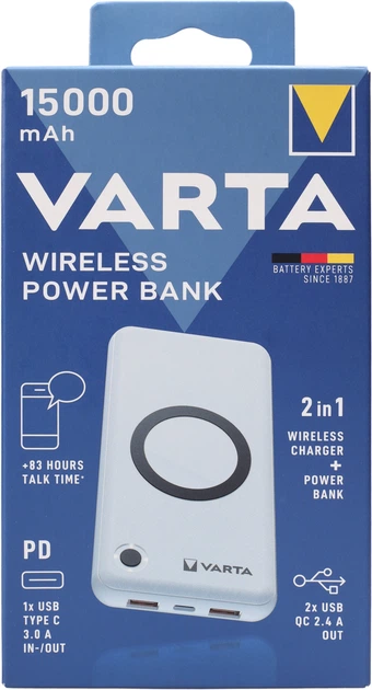 Powerbank Varta Wireless Power Bank 15000 mAh White (ŁAD-VAR-0000005) - obraz 5
