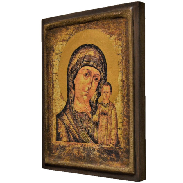 Икона "Пресвятая Богородица Одигитрия Казанская" на дереве 30х20 см - Фото 2 Икона "Пресвятая Богородица Одигитрия Казанская" на дереве 30х20 см - изображение 2