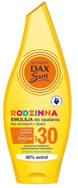 Rodzinna emulsja do opalania Dax Sun dla dorosłych i dzieci SPF 30 250 ml (5900525053473) - obraz 1