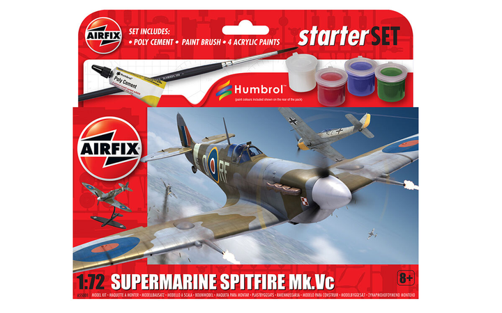 Plastikowy model do sklejania Airfix samolot Small Beginners Set Spitfire MkVc (5055286680762) - obraz 1