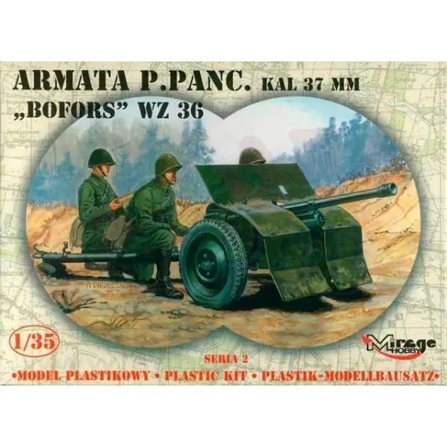 Model plastikowy Mirage Hobby armata przeciw pancerna 37mm Bofors WZ.36 (5901461352125) - obraz 1