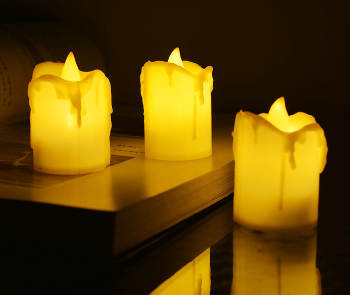 Набір 10 шт Свічка з LED Підсвічуванням, Нічник (5х3,5х3,5см) Батарейки - Фото 1 Набір 10 шт Свічка з LED Підсвічуванням, Нічник (5х3,5х3,5см) Батарейки - зображення 1