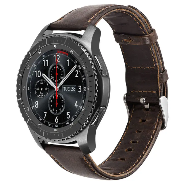 Ремешок ретро кожа для Garmin Venu 3 темно-коричневый - Фото 2 Ремешок ретро кожа для Garmin Venu 3 темно-коричневый - изображение 2