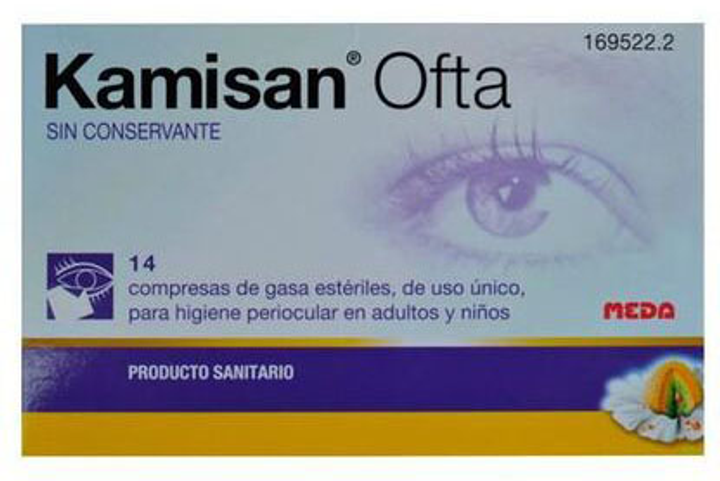 Ватні диски Meda Pharma Kamisan Ofta Ophthalmic Sterile Gauze 14 шт (8470001695222) - зображення 1