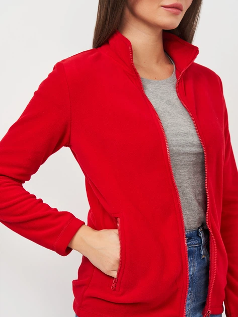 Толстовка на молнии утепленная на флисе без капюшона женская Sol's Norman Women 02094145 M Красная (3660731280101) - изображение 4