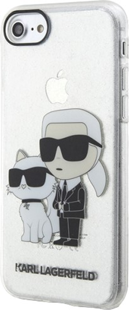 Etui Karl Lagerfeld Gliter Karl&Choupette do Apple iPhone 7/8 Transparent (3666339118822) - obraz 2