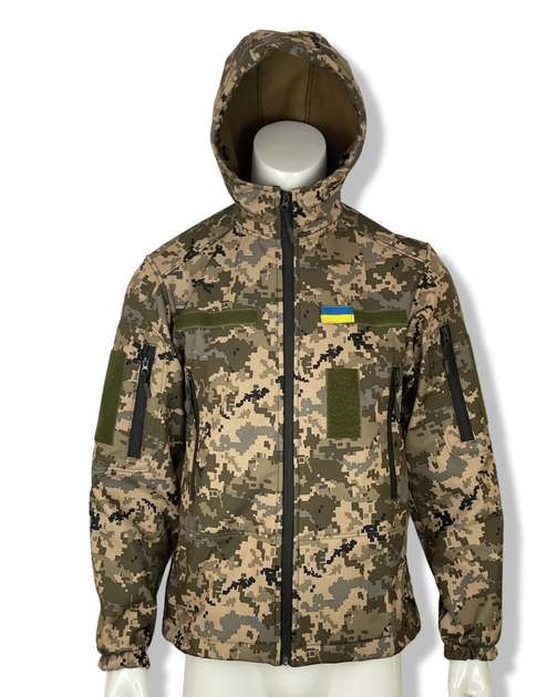 Куртка тактична SoftShell зимова піксель розмір S - зображення 1