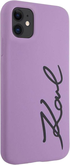 Панель Karl Lagerfeld Silicone Signature do Apple iPhone Xr/11 Purple (3666339130602) - зображення 1