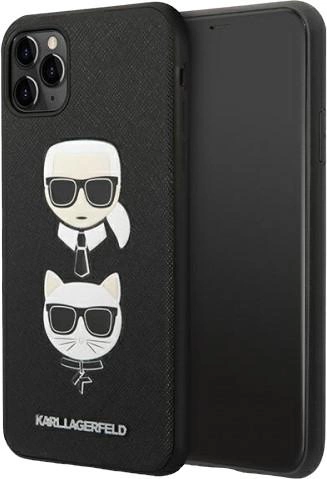 Etui Karl Lagerfeld Saffiano Karl&Choupette Head do Apple iPhone 11 Pro Max Black (3666339055042) - obraz 1