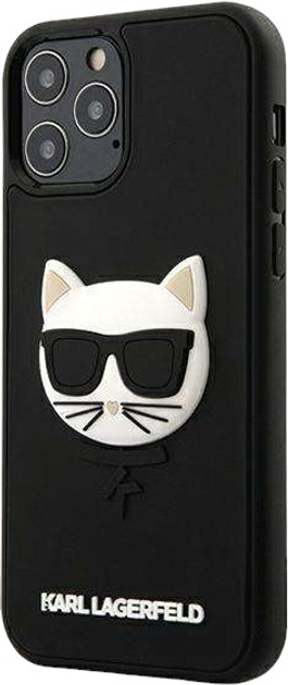 Etui Karl Lagerfeld 3D Rubber Choupette do Apple iPhone 12 /12 Pro Black (3700740482483) - obraz 1