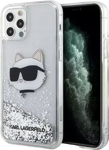 Etui Karl Lagerfeld Glitter Choupette Head do Apple iPhone 12/ 12 Pro Silver (3666339119058) - obraz 3