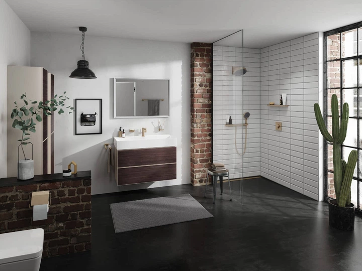 Полиця для душу Hansgrohe Rainfinity Shelf 500 (колір - шліфована бронза) 26844140 - зображення 6