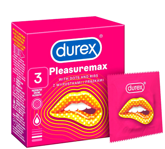 Презервативи Durex Pleasuremax зі смужками3 шт (5038483175545) - зображення 1