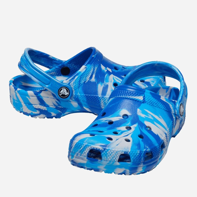 Дитячі крокси для хлопичка Crocs Classic Marbled Clog TCR206838 24-25 Синій/Мультиколір (196265315475) - зображення 2