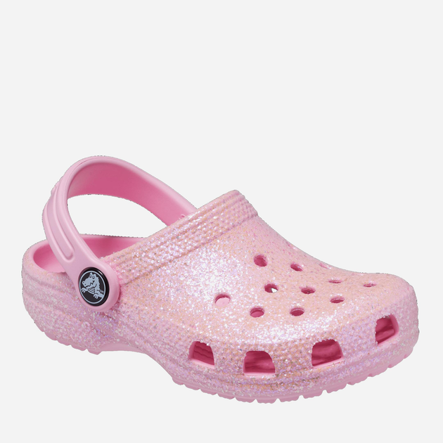 Дитячі крокси-сабо для дівчинки Crocs Classic Glitter Clog TCR206992 23-24 Світло-рожеві (196265255412) - зображення 3
