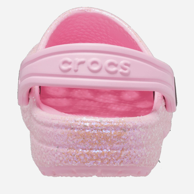 Дитячі крокси-сабо для дівчинки Crocs Classic Glitter Clog TCR206992 23-24 Світло-рожеві (196265255412) - зображення 5