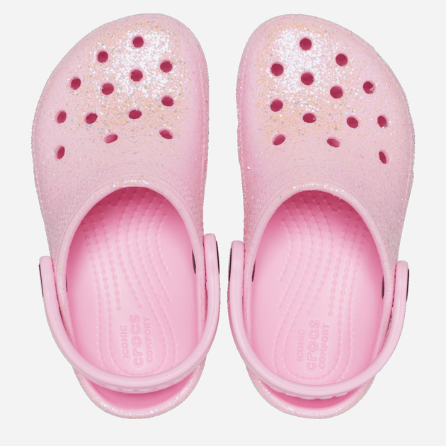 Chodaki dziecięce dla dziewczynki Crocs Classic Glitter Clog TCR206992 24-25 Jasnoróżowe (196265255429) - obraz 4