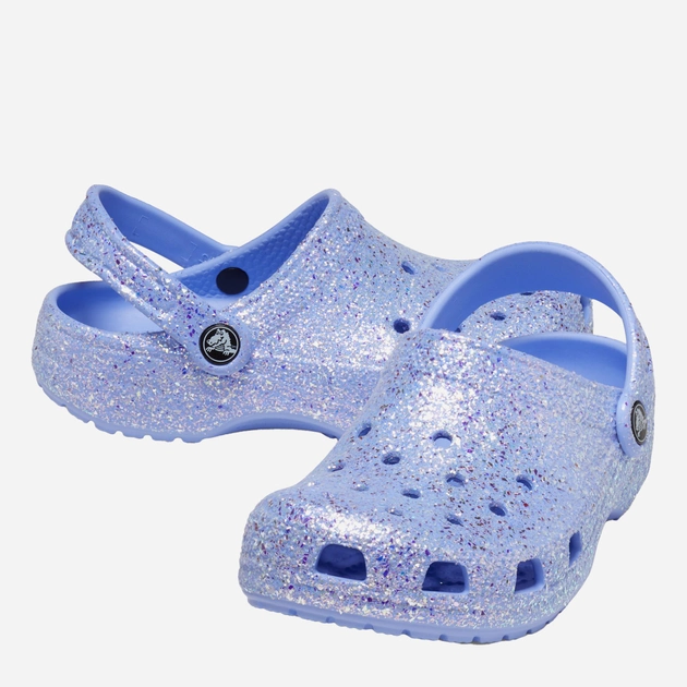 Підліткові крокси для дівчинки Crocs Classic Glitter Clog KCR206993 38-39 Світло-сині (196265217106) - зображення 2